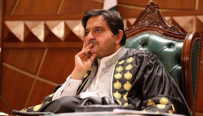 Speaker of the Punjab Assembly, Malik Muhammad Ahmad Khan, is seen during the budget session of the Punjab Assembly on June 16, 2026. — Facebook@MalikMAhmadKhan