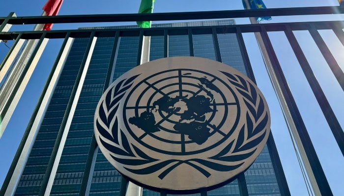 The United Nations logo is seen at UN headquarters in New York. — AFP/File