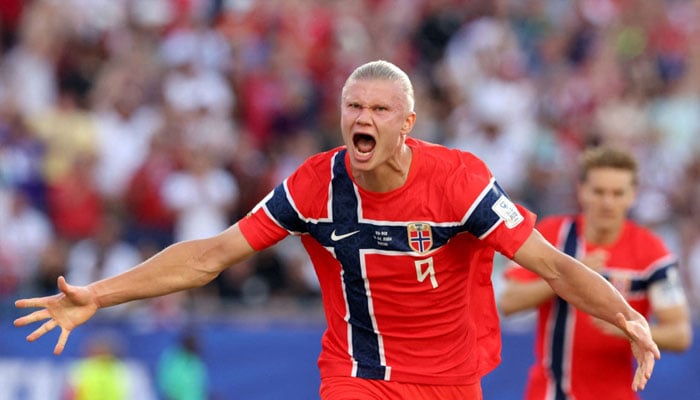 Erling Haaland celebrates Norway beat Iraq. —Reuters