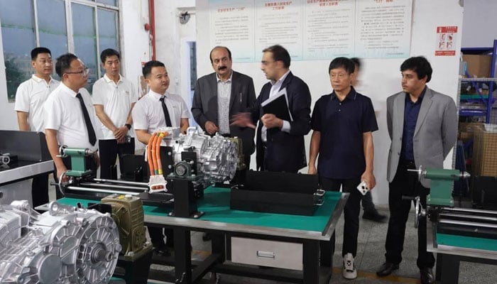 Chairman of the Prime Minister’s Youth Programme, Rana Mashhood Ahmad Khan, visits advanced EV training facilities in China on June 16, 2026. — Facebook@ranamashhoodahmadkhan