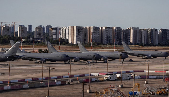US Air Force tanker aircraft are lined up at Ben Gurion International Airport in Lod, near Tel Aviv, Israel, May 19, 2026. — Reuters