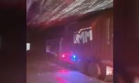 Container Gets Stuck Under Campus Underpass