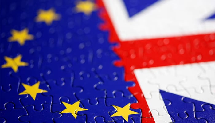 Puzzle with printed EU and UK flags is seen in this illustration taken November 13, 2019. — Reuters