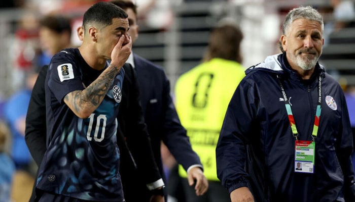 Paraguay’s Almiron sent off under new FIFA ‘mouth-covering’ rule