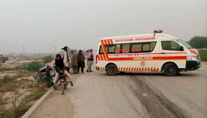 A representational image showing ambulances parked at an incident site. — Facebook@Rescue 1122/File