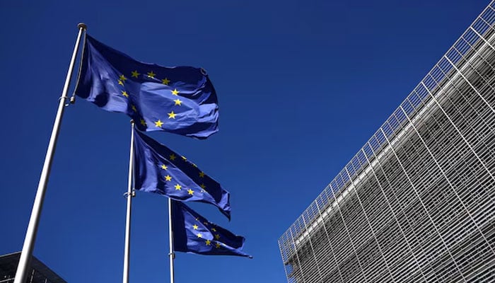 European Union flags flutter outside the European Commission headquarters in Brussels, Belgium April 29, 2026.—Reuters