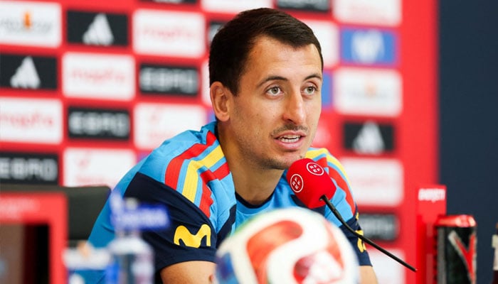 Mikel Oyarzabal of Spain speaks with the press during the Press Conference at Baylor School on June 23, 2026 in Chattanooga, Tennessee.—AFP