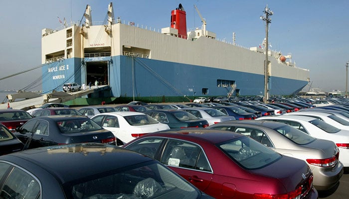 Used cars are parked at the port. —TheNews/File