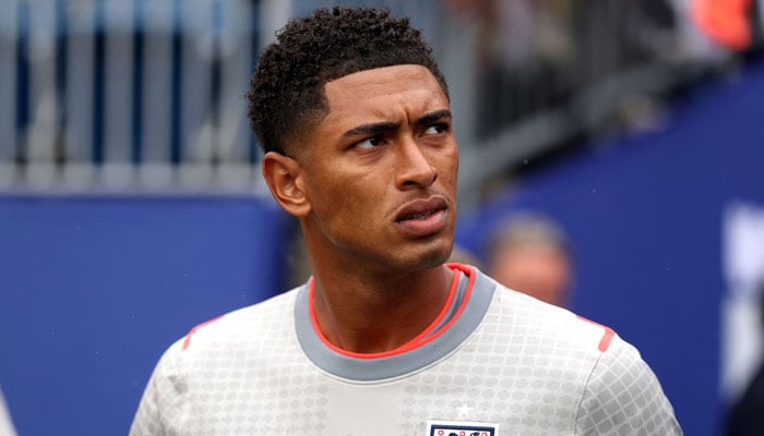 Jude Bellingham #10 of England walks out of the tunnel to warm up prior to the FIFA World Cup 2026 Group L match between England and Ghana at Boston Stadium on June 23, 2026, in Foxborough, Massachusetts. — AFP
