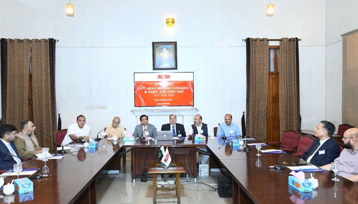 UVAS Lahore Vice Chancellor Prof Dr Masood Rabbani chairs the first meeting regarding the preparation of the 12th Asian Buffalo Congress (ABC) and Dairy Asia Expo-2027 on June 24, 2026. — Facebook@UVAS.Pakistan