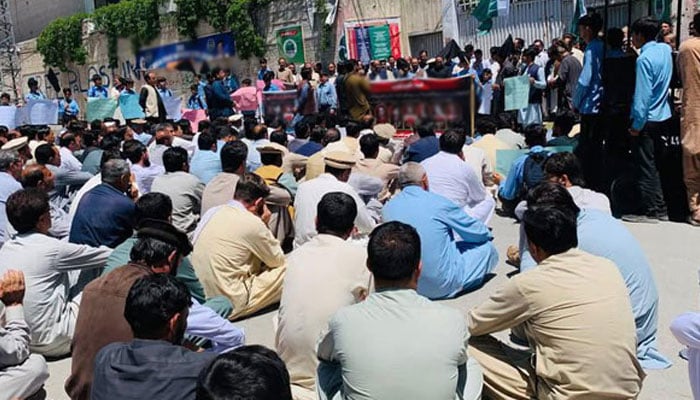 This representational image shows a protest by students in KP. — Facebook@PCRPress/File