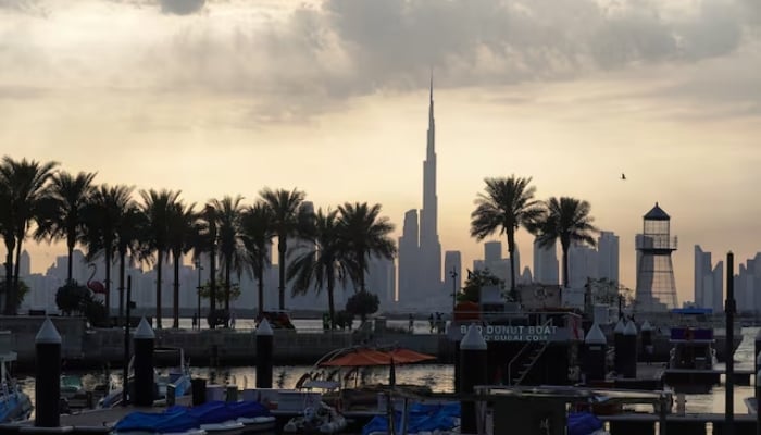 Boats are docked at Dubai Creek Harbour as the Dubai skyline, including the Burj Khalifa, is seen in the background in Dubai, United Arab Emirates, March 6, 2026. — Reuters