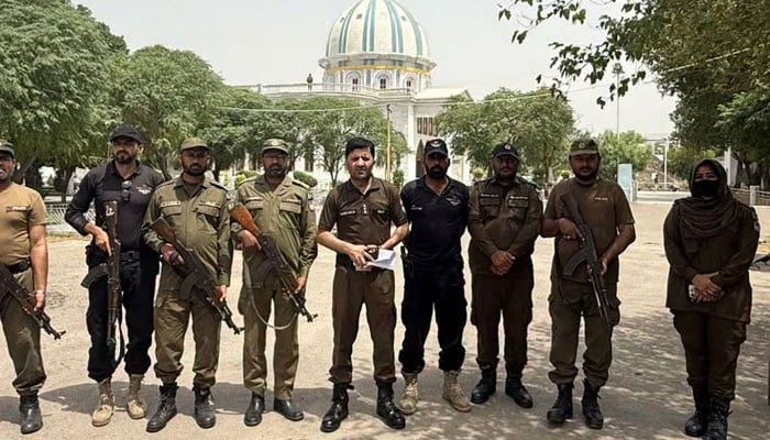 Punjab Police personnel standing guard on the road on June 21, 2026. — Facebook@punjabpolicecpo