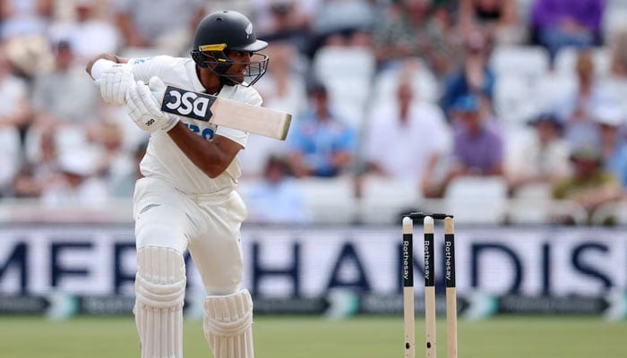 New Zealands Rachin Ravindra in action, June 28, 2026. —Reuters