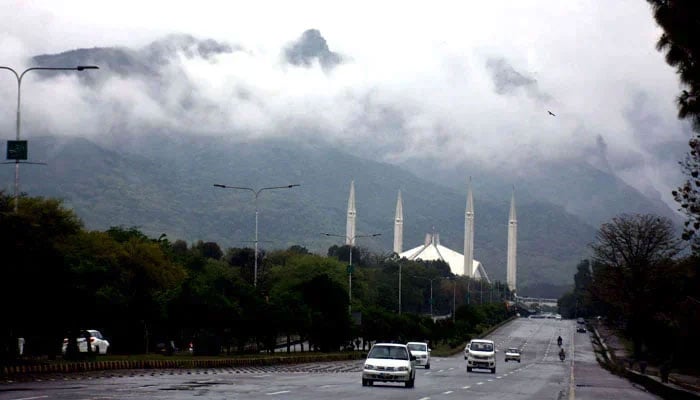 A beautiful view of clouds from Faisal Avenue after rain in the Federal Capital. — Online/File