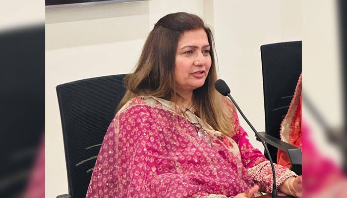 Vice-Chancellor, Women University Mardan, Prof Dr Razia Sultana attends an event. — Facebook@WomenUniMardan/File