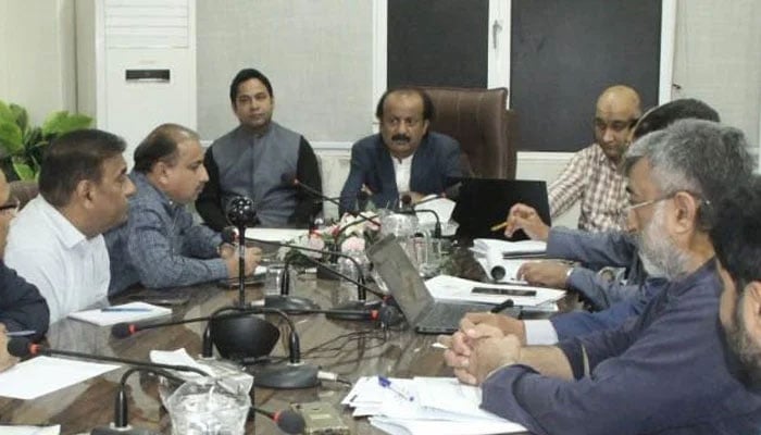 Sindh Secretary, College Education, Nadeem Memon, chairs a meeting in Karachi. — Facebook@College Education Department, Govt. of Sindh/File