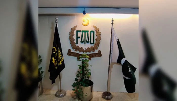 The Federal Tax Ombudsman logo can be seen on the wall of the FTO office. — Instagram@shah_mir174/File