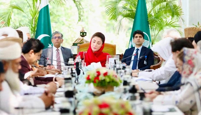 Punjab Chief Minister Maryam Nawaz chairs a meeting of the National Paigham-e-Aman Committee on July 3, 2026. — Facebook@TheMaryamNSharif