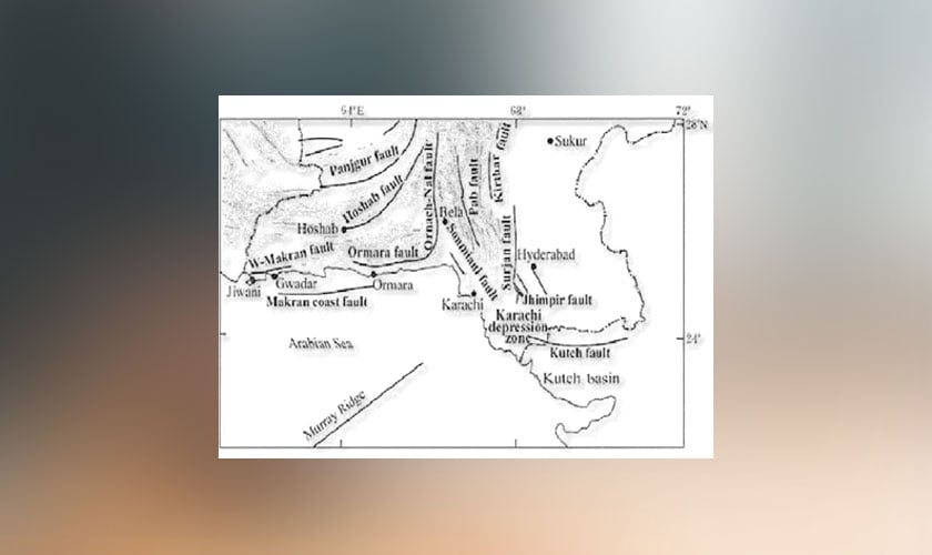 Southern and western Pakistan contain several active fault systems. These faults form due to the movement of nearby tectonic plates and are responsible for many earthquakes in the region.