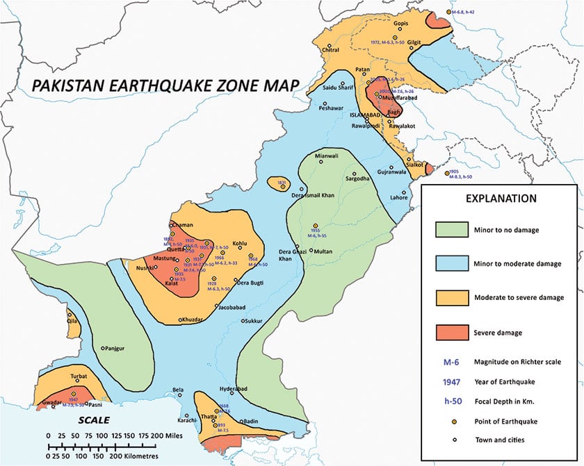 Pakistan’s fault lines are zones of weakness in the Earth’s crust. Stress from moving tectonic plates accumulates along these faults until it is released suddenly, producing seismic activity.