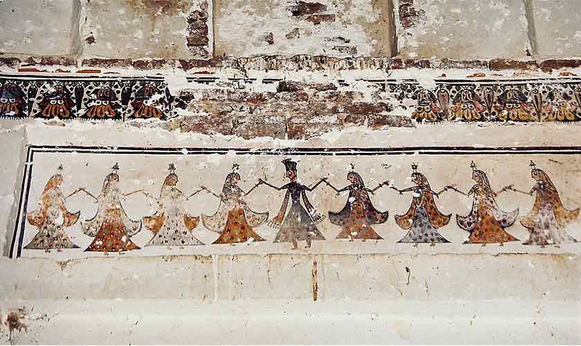 Depiction of folktale of Leela-Chanesar in the tomb of Mir Sobdar Khan Jamali.