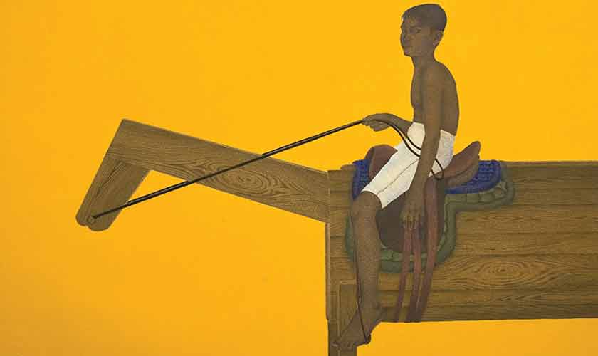 ‘Shah Savaar’ pigments on wasli paper, 2009.