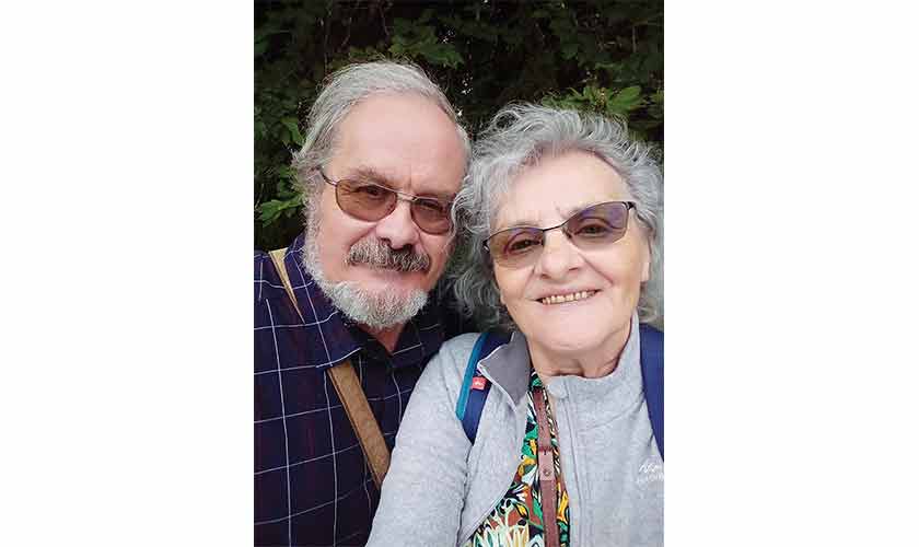 Myriam and her husband in Normandy, France.