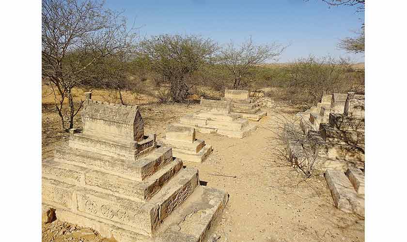 Stone carved graves in Mor Muradio graveyard.