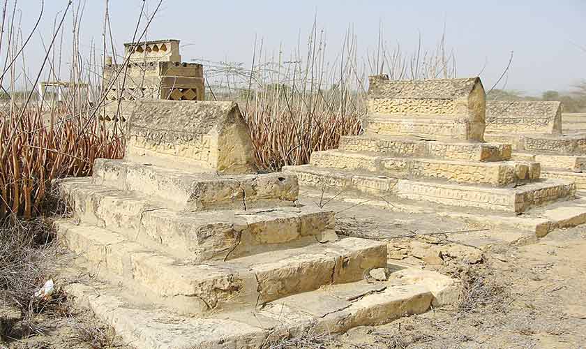Stone carved graves of Jokhia in Narathar graveyard. — Photos by the author