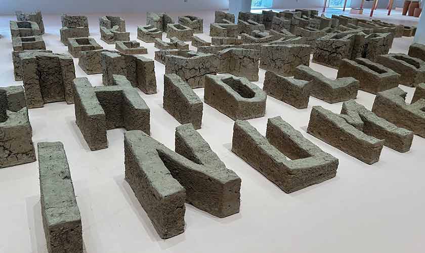 Pio Abad, ‘Vanwa’, 2023-2026. Mud-brick sculptures.