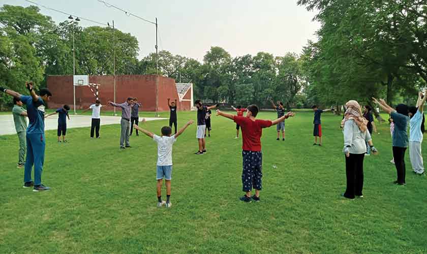 A training session at the club.