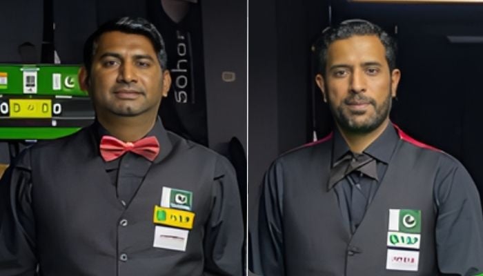 From left: Asjad Iqbal and Muhammad Asif representing Pakistan at the Team Snooker World Cup, November 22, 2025. — Instsagram/@ibsf.media