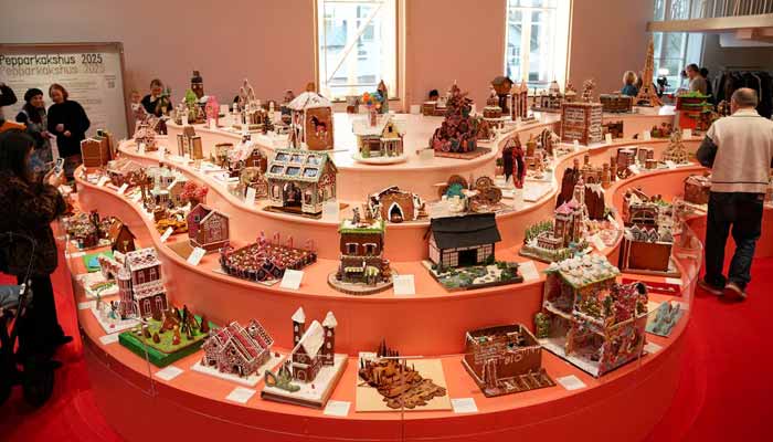 People visit the Gingerbread house competition at the Museum of Architecture and Design in Stockholm, Sweden, November 28, 2025. — Reuters