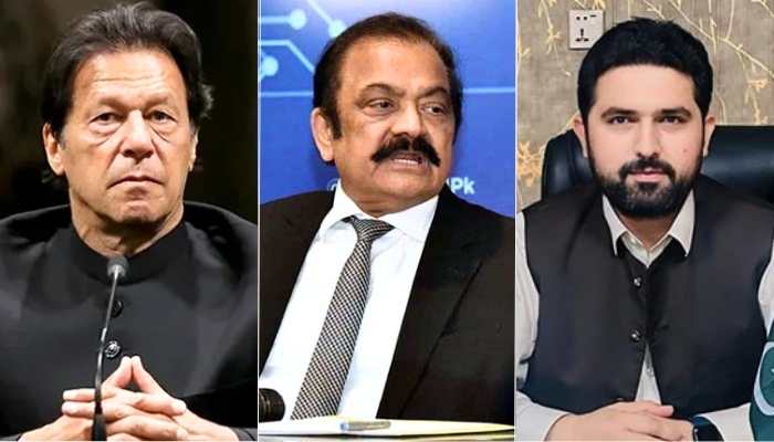 (From left) PTI founder Imran Khan, PML-N leader Rana Sanaullah and KP Chief Minister Sohail Afridi. — PID/PID/Facebook@ImMuhammadSohailAfridi