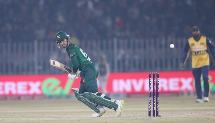 Pakistan’s Saim Ayub plays a shot during their T20I tri-series final against Sri Lanka at the Rawalpindi Cricket Stadium, November 29, 2025. — PCB