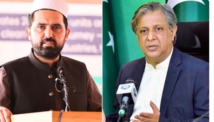 This collage of picture shows Khyber Pakhtunkhwa Chief Minister Sohail Afridi (left) and Law Minister Azam Nazeer Tarar. — APP/Facebook/ Chief Minister Khyber Pakhtunkhwa/File