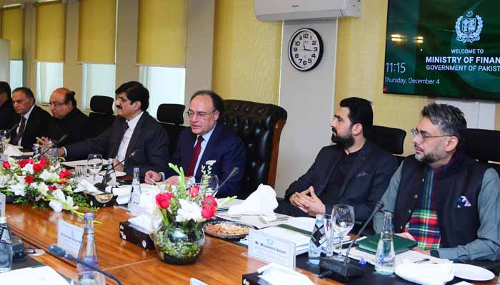 Finance Minister Muhammad Aurangzeb chairs 11th NFC meeting in Islamabad on December 4, 2025. —