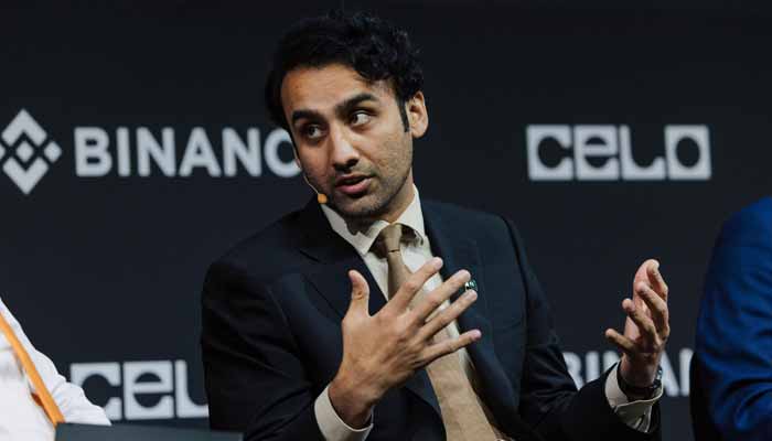 Pakistan Virtual Assets Regulatory Authority Chairman Bilal Bin Saqib speaks at a panel discussion in Dubai, December 5, 2025. — X/@cryptocouncilpk