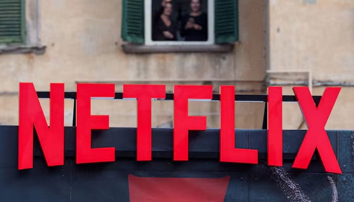 A Netflix logo is displayed at the Lucca Comics & Games 2025 event in Lucca, Italy, October 31, 2025. — Reuters