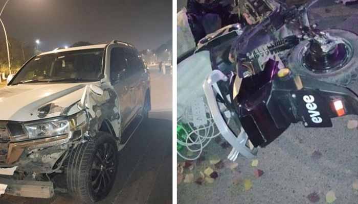 The collage shows the vehicle (left), which was rode by teenager, and the scooty, on which the two girls were riding upon. — Reporter