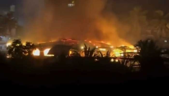 Massive blaze breaks out at a club in Arpora in Indias North Goa district. — Screengrab via X@oheraldogoa