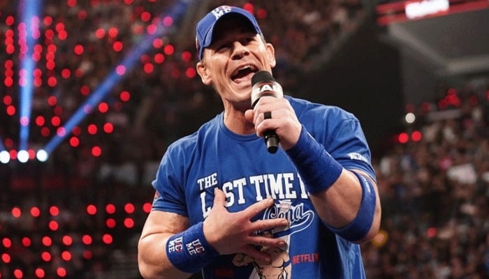 John Cena during RAWs debut on Netflix in Los Angeles on January 06, 2025. — WWE