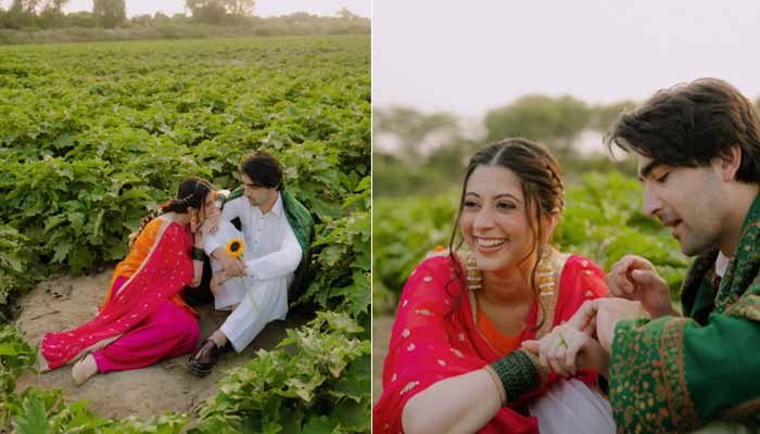 Actors Khaqan Shahnawaz and Sabeena Syed are seen in this collage. — Instagram/@khaqanshahnawaz