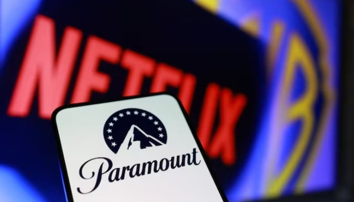Paramount, Netflix and Warner Bros logos are seen in this illustration taken December 8, 2025. — Reuters