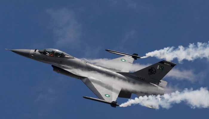 Pakistan Air Force (PAF) fighter jet F-16 performs to commemorate Pakistan Air Forces Operation Swift Retort during an air show in Karachi on February 27, 2020. — Reuters