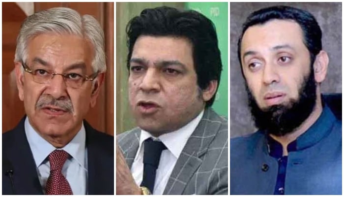 This collage shows Khawaja Asif, Faisal Vawda, and Atta Tarar. — AFP/APP/APP