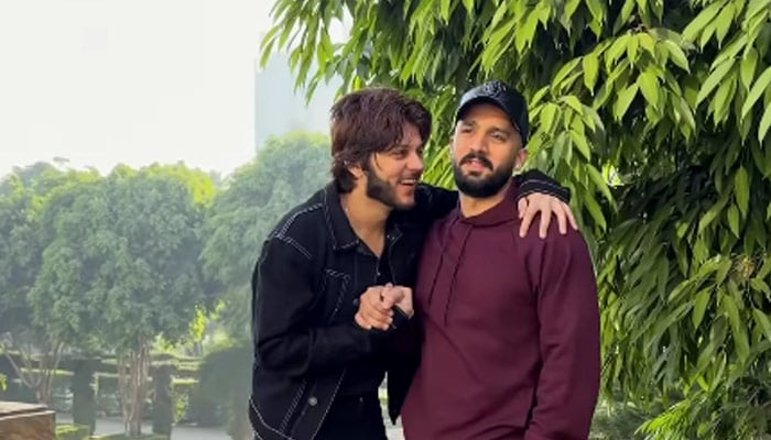 YouTuber Rajab Butt (right) and Nadeem Naniwala are seen in this undated image. —Instagram@nadeemmubarakofficial