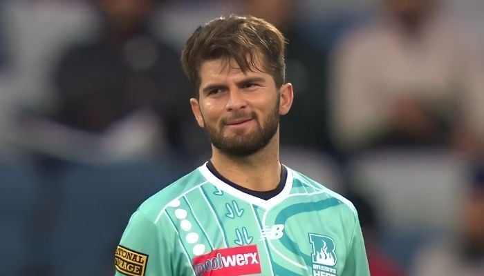 Pakistans pacer Shaheen Shah Afridi bowls an over during the second match of the tournament against Melbourne Renegades. — Instagram/@BBL