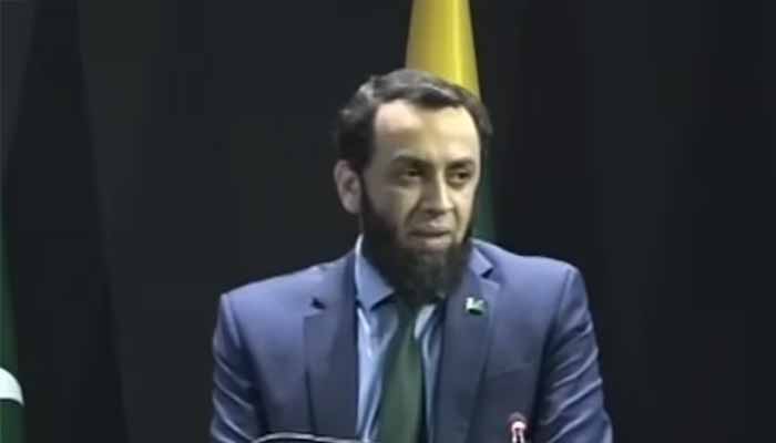 Federal Minister for Information Ataullah Tarar addresses foreign media on December 17, 2025. Screengrab via Geo News